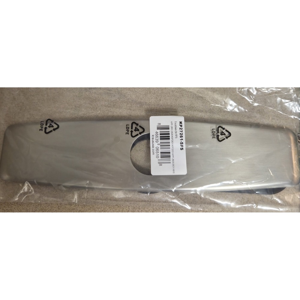 Kraus KP27261-SFS Kitchen Faucet Escutcheon/Deck Plate Stainless 10.25" W x 2.5"